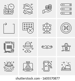 16 Universal Business Icons Vector. Creative Icon Illustration to use in web and Mobile Related project.