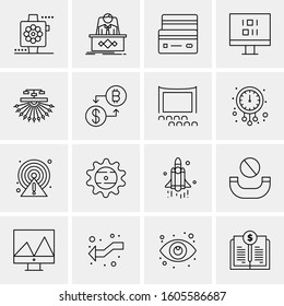 16 Universal Business Icons Vector. Creative Icon Illustration to use in web and Mobile Related project.