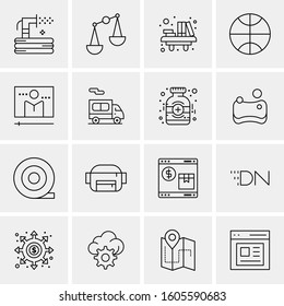 16 Universal Business Icons Vector. Creative Icon Illustration to use in web and Mobile Related project.