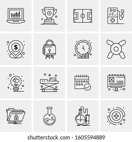16 Universal Business Icons Vector. Creative Icon Illustration to use in web and Mobile Related project.