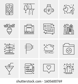 16 Universal Business Icons Vector. Creative Icon Illustration to use in web and Mobile Related project.