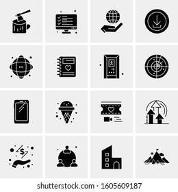 16 Universal Business Icons Vector. Creative Icon Illustration to use in web and Mobile Related project.
