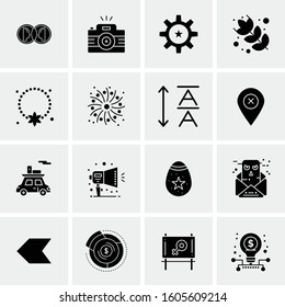 16 Universal Business Icons Vector. Creative Icon Illustration to use in web and Mobile Related project.