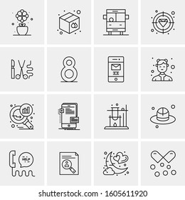 16 Universal Business Icons Vector. Creative Icon Illustration to use in web and Mobile Related project.