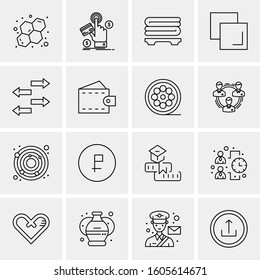 16 Universal Business Icons Vector. Creative Icon Illustration to use in web and Mobile Related project.