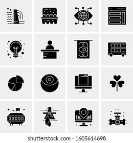 16 Universal Business Icons Vector. Creative Icon Illustration to use in web and Mobile Related project.