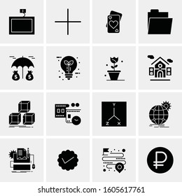 16 Universal Business Icons Vector. Creative Icon Illustration to use in web and Mobile Related project.