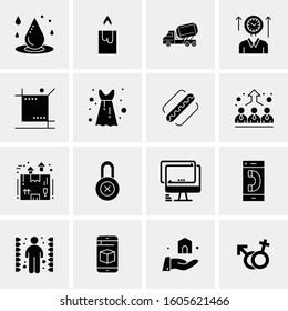 16 Universal Business Icons Vector. Creative Icon Illustration to use in web and Mobile Related project.