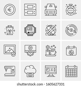 16 Universal Business Icons Vector. Creative Icon Illustration to use in web and Mobile Related project.
