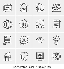 16 Universal Business Icons Vector. Creative Icon Illustration to use in web and Mobile Related project.
