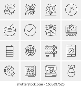 16 Universal Business Icons Vector. Creative Icon Illustration to use in web and Mobile Related project.