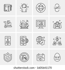 16 Universal Business Icons Vector. Creative Icon Illustration to use in web and Mobile Related project.