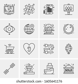 16 Universal Business Icons Vector. Creative Icon Illustration to use in web and Mobile Related project.