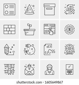 16 Universal Business Icons Vector. Creative Icon Illustration to use in web and Mobile Related project.