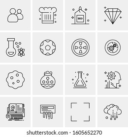 16 Universal Business Icons Vector. Creative Icon Illustration to use in web and Mobile Related project.