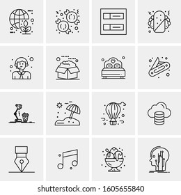16 Universal Business Icons Vector. Creative Icon Illustration to use in web and Mobile Related project.