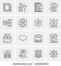 16 Universal Business Icons Vector. Creative Icon Illustration to use in web and Mobile Related project.