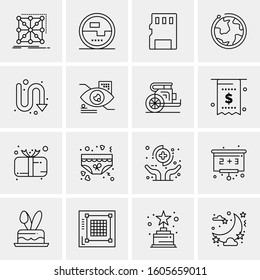 16 Universal Business Icons Vector. Creative Icon Illustration to use in web and Mobile Related project.