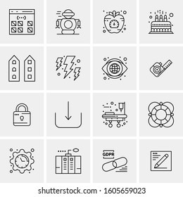 16 Universal Business Icons Vector. Creative Icon Illustration to use in web and Mobile Related project.