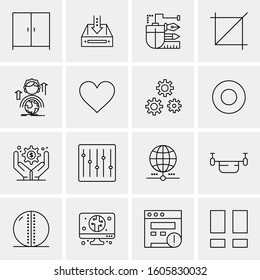 16 Universal Business Icons Vector. Creative Icon Illustration to use in web and Mobile Related project.