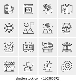 16 Universal Business Icons Vector. Creative Icon Illustration to use in web and Mobile Related project.