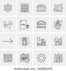 16 Universal Business Icons Vector. Creative Icon Illustration to use in web and Mobile Related project.