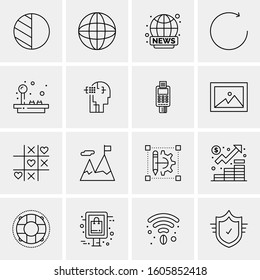 16 Universal Business Icons Vector. Creative Icon Illustration to use in web and Mobile Related project.