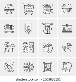 16 Universal Business Icons Vector. Creative Icon Illustration to use in web and Mobile Related project.