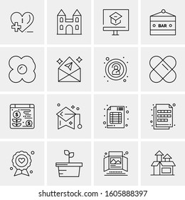16 Universal Business Icons Vector. Creative Icon Illustration to use in web and Mobile Related project.
