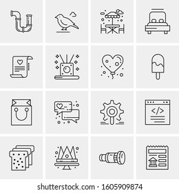 16 Universal Business Icons Vector. Creative Icon Illustration to use in web and Mobile Related project.