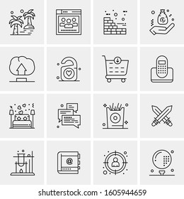 16 Universal Business Icons Vector. Creative Icon Illustration to use in web and Mobile Related project.