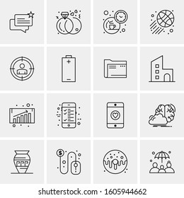 16 Universal Business Icons Vector. Creative Icon Illustration to use in web and Mobile Related project.