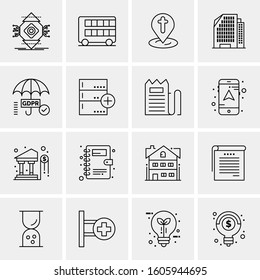 16 Universal Business Icons Vector. Creative Icon Illustration to use in web and Mobile Related project.