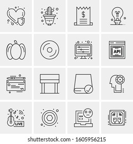 16 Universal Business Icons Vector. Creative Icon Illustration to use in web and Mobile Related project.