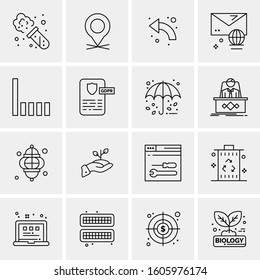 16 Universal Business Icons Vector. Creative Icon Illustration to use in web and Mobile Related project.