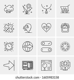 16 Universal Business Icons Vector. Creative Icon Illustration to use in web and Mobile Related project.