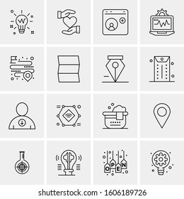 16 Universal Business Icons Vector. Creative Icon Illustration to use in web and Mobile Related project.