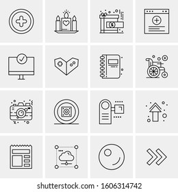 16 Universal Business Icons Vector. Creative Icon Illustration to use in web and Mobile Related project.