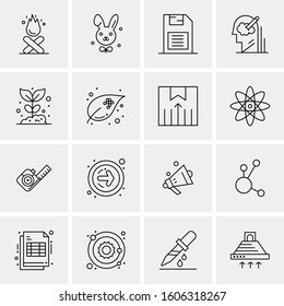16 Universal Business Icons Vector. Creative Icon Illustration to use in web and Mobile Related project.