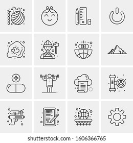 16 Universal Business Icons Vector. Creative Icon Illustration to use in web and Mobile Related project.