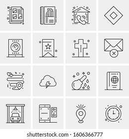 16 Universal Business Icons Vector. Creative Icon Illustration to use in web and Mobile Related project.