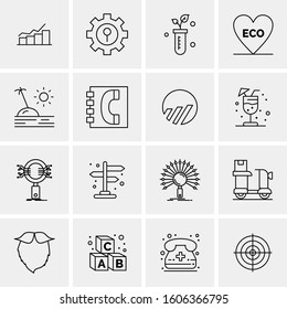 16 Universal Business Icons Vector. Creative Icon Illustration to use in web and Mobile Related project.
