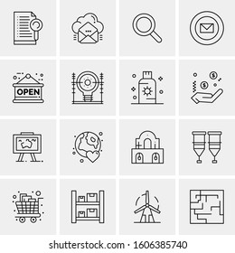 16 Universal Business Icons Vector. Creative Icon Illustration to use in web and Mobile Related project.