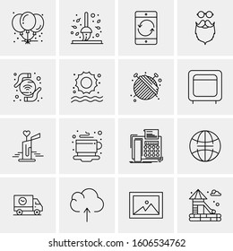 16 Universal Business Icons Vector. Creative Icon Illustration to use in web and Mobile Related project.