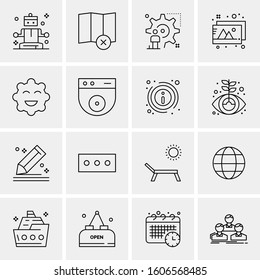 16 Universal Business Icons Vector. Creative Icon Illustration to use in web and Mobile Related project.