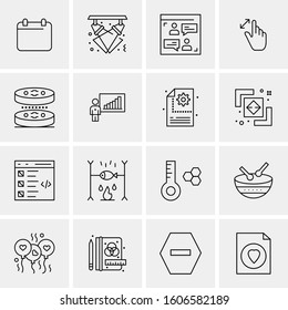 16 Universal Business Icons Vector. Creative Icon Illustration to use in web and Mobile Related project.