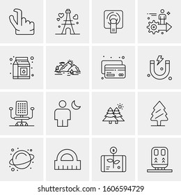 16 Universal Business Icons Vector. Creative Icon Illustration to use in web and Mobile Related project.