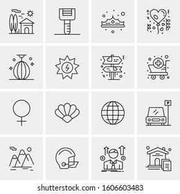 16 Universal Business Icons Vector. Creative Icon Illustration to use in web and Mobile Related project.