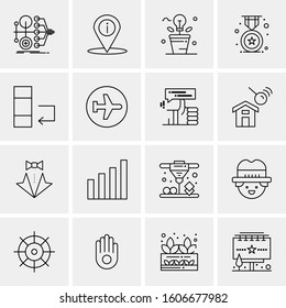 16 Universal Business Icons Vector. Creative Icon Illustration to use in web and Mobile Related project.