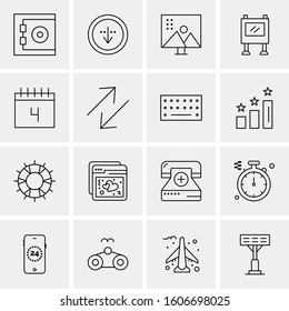 16 Universal Business Icons Vector. Creative Icon Illustration to use in web and Mobile Related project.